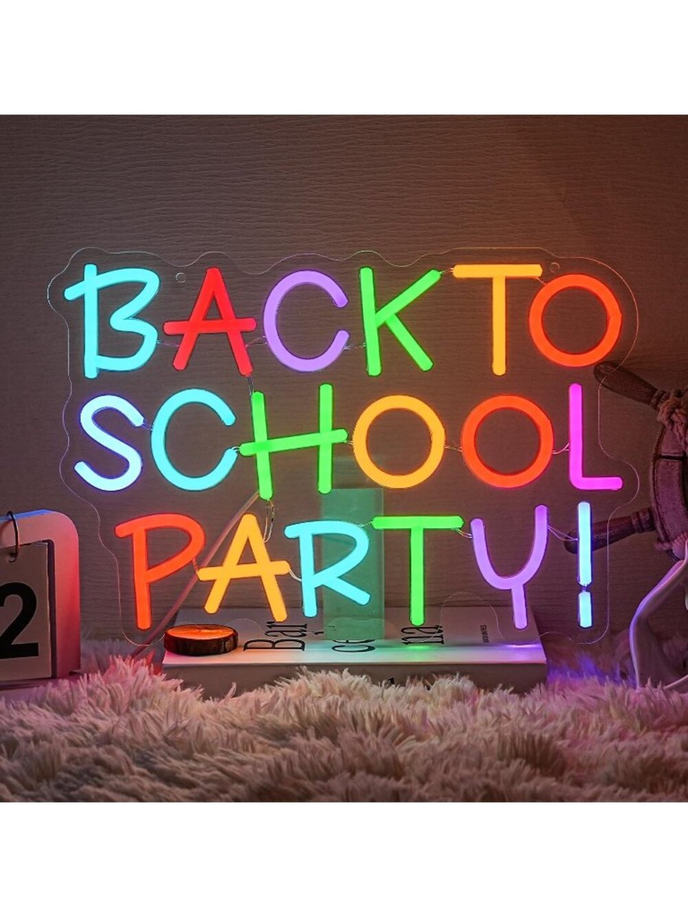 Back To School Neon Sign Multicolor Dimmable LED Light Back To School Neon Light